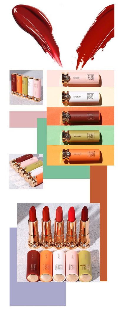 Kit de 5 Labiales Macaron Diamond Velvet - Colores Intensos y Larga Duración - Image 16