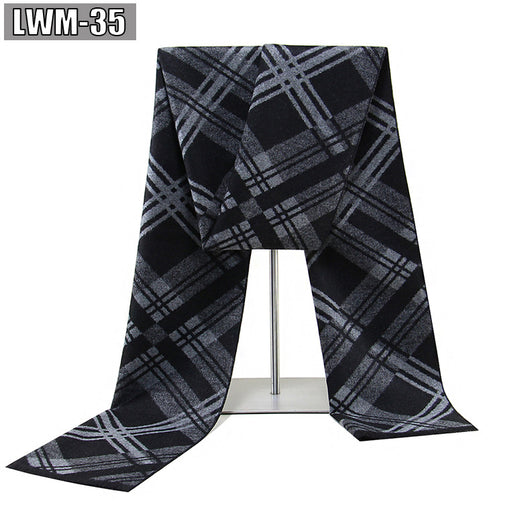 Bufanda de Cachemira Cuadros Hombre Estilo Europeo para Otoño e Invierno - Image 39