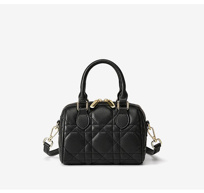 Bolso Mensajero Boston de Cuero Genuino con Diseño Rombo - Image 30