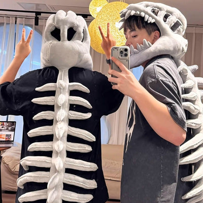 Peluche Dinosaurio Esqueleto con Accesorios de Cabeza