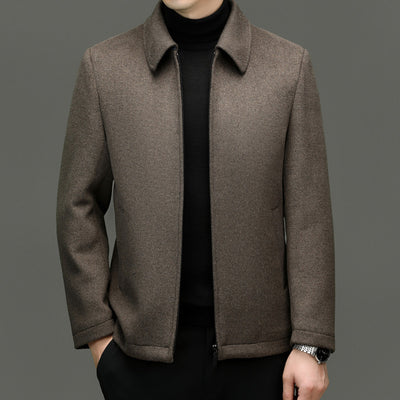 Abrigo de Lana con Cuello Polo para Hombre - Elegancia Casual - Image 4