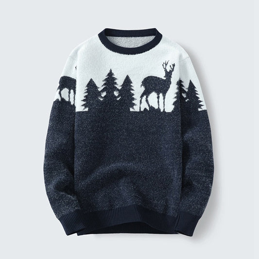 Suéter Pullover Hombre Cuello Redondo Jacquard