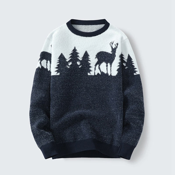 Suéter Pullover Hombre Cuello Redondo Jacquard