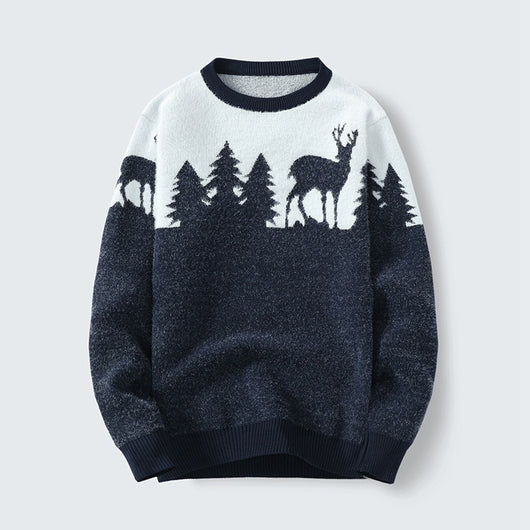Suéter Pullover Hombre Cuello Redondo Jacquard