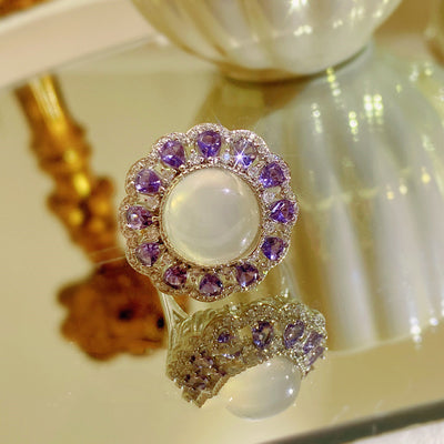 Anillo de Flor Tridimensional en Amatista Violeta - Image 10