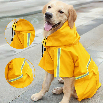 Impermeable para Perros con Capucha y Reflectantes de Seguridad