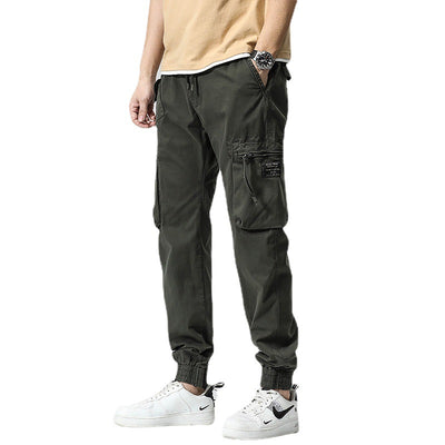 Pantalones de Trabajo Casual Cintura Elástica Hombre Algodón Puro Bolsillos Múltiples - Image 5