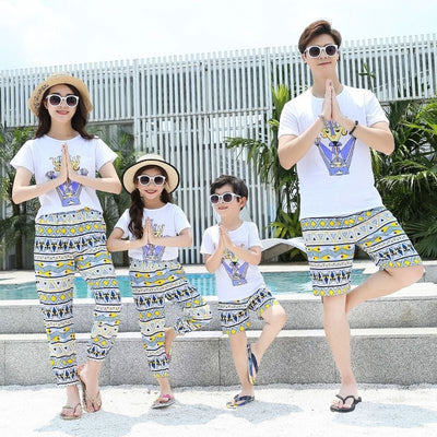 Ropa de Playa Familiar Manga Corta - Conjuntos a Juego para Padres e Hijos - Image 13