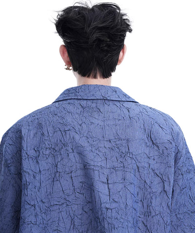 Camisa Texturizada Plisada de Diseño Exclusivo para Hombre - Image 4