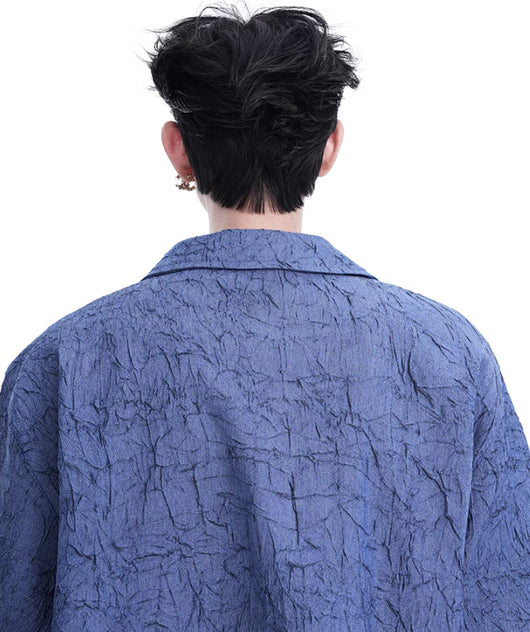 Camisa Texturizada Plisada de Diseño Exclusivo para Hombre - Image 4