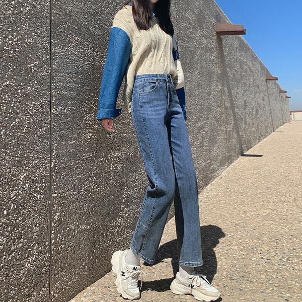 Jeans Petite de Cintura Alta Elásticos Versátiles para Mujer