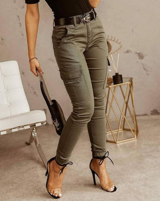 Pantalones Clásicos para Mujer con Cintura Baja y Bolsillos - Image 22