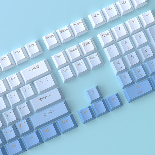 Keycaps Mecánicos PBT Degradado Azul Cielo con Grabado Luminoso - Image 22