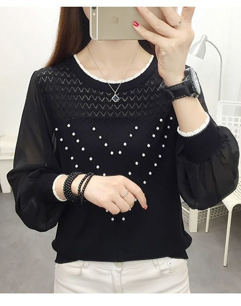 Blusa Térmica de Seda de Hielo Tejida Manga Larga Cuello Redondo - Image 16