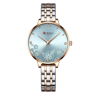 Reloj de Cuarzo para Mujer con Correa de Acero y Diseño Floral - Image 5