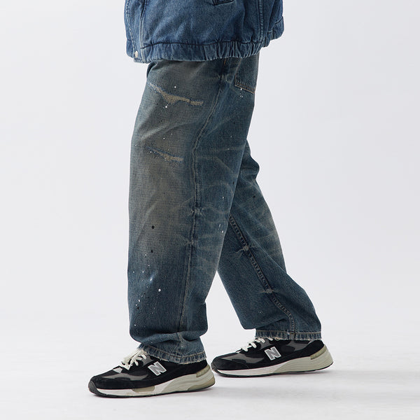 Jeans Anchos de Largo Completo Splash Ink para Hombre