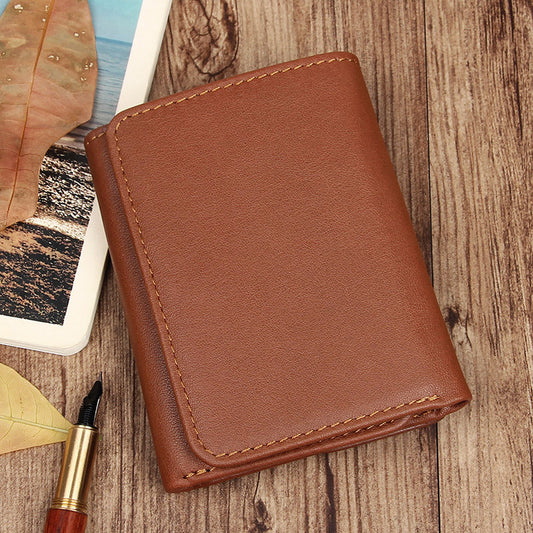 Billetera de Cuero Estilo Retro con Protección Anti-Escaneo