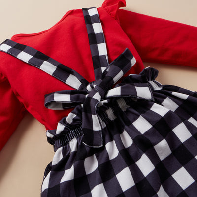 Conjunto Falda Suspensores con Moño y Manga Larga para Niñas - Image 10