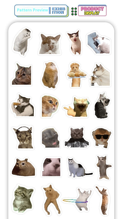 110 cute and funny cat stickers featuring various breeds and humorous poses, perfect for decorating laptops, water bottles, and journals. - Image 7