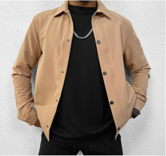 Camisa Manga Larga con Cuello Contrastante para Hombre - Image 10