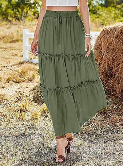 Vestido Maxi Plisado de Cintura Alta Elástica para Mujer - Image 8