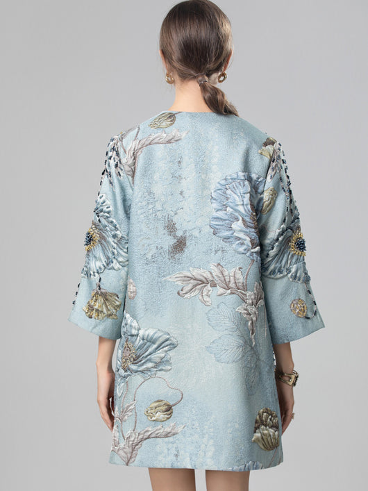 Blazer Azul Tres Cuartos para Mujer - Elegancia Versátil - Image 12