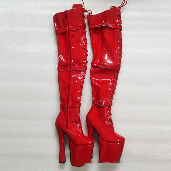 Botas Over-the-Knee con Plataforma Ultra Elevada 20CM