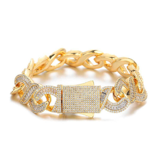 Pulsera Cubana de Zirconia Incrustada con Cadena de 8 Palabras - Image 15