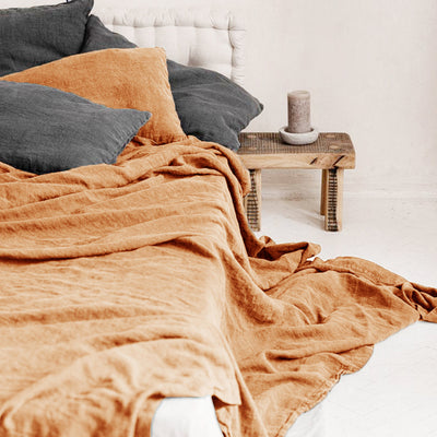 Sábanas de Lino Estilo Nórdico en Colores Sólidos para Cama Individual y Doble - Image 8