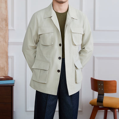 Chaqueta Casual Retro para Hombre con Múltiples Bolsillos - Estilo Gentleman Urbano - Image 9