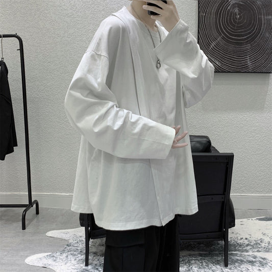 Playera Suelta Estilo Coreano con Abertura Lateral para Hombre