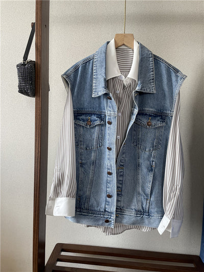 Chaleco Denim Suelto sin Mangas para Mujer - Image 22
