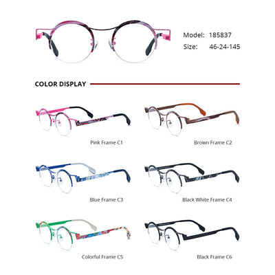 Gafas Redondas para Miopía en Titanio Ultraligero con Cristales de Color - Image 2