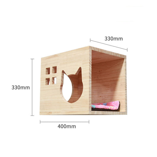 Árbol Rascador Mural para Gatos - Plataforma de Madera Sólida con Escalera - Image 36