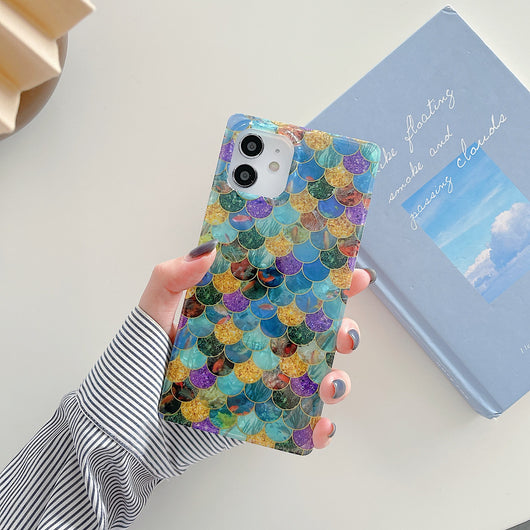 Funda Celular con Patrón Escama de Pez Electrochapada y Borde Recto - Image 12