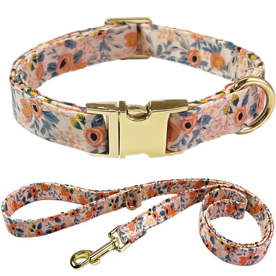 Collar Correa para Perro Mediano y Grande con Letras Personalizadas y Diseño Floral Metálico - Image 11