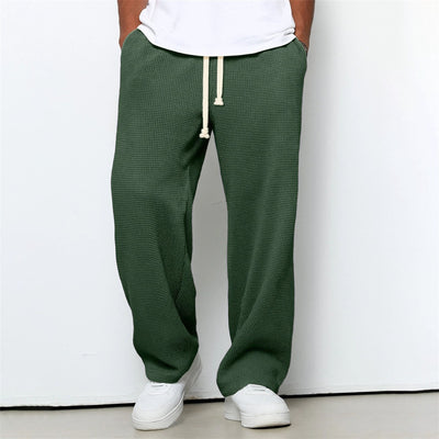 Pantalones Athleisure de Pierna Ancha y Tejido Waffle para Hombre - Image 10