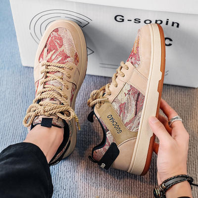 Tenis Casuales Hombre Diseño Artístico Pintura Óleo Tendencia Estudiante Zapatos Deportivos - Image 3