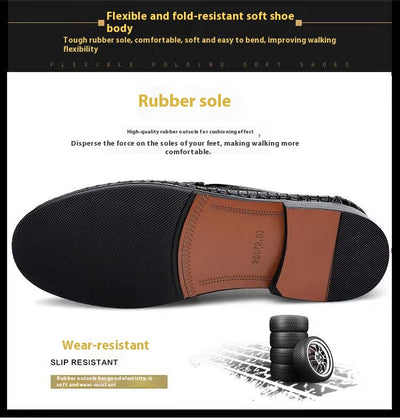 Mocasines de Piel Grabada con Textura de Serpiente para Conducir - Image 8