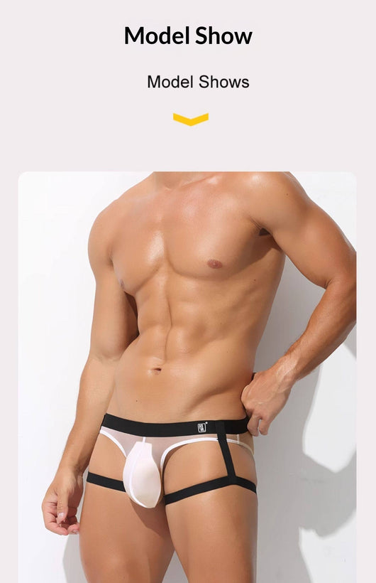 Tanga Masculino Ice-Silk con Tirantes Transparente y Ultra Sensual - Image 20