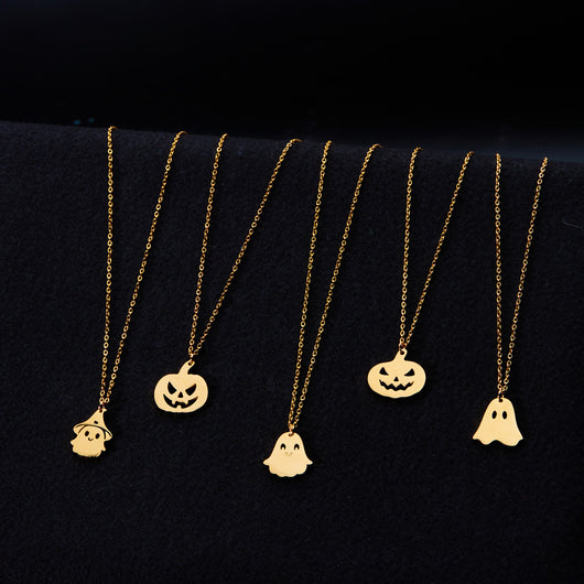 Collar con Dije de Calabaza y Fantasma para Halloween - Image 2