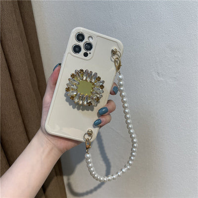 Soporte de Cadena de Perlas con Strass para Funda de Celular - Image 7