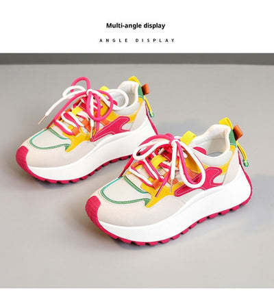 Tenis Dad Shoes Mujer Verano Otoño con Plataforma y Detalles en Contraste - Image 16
