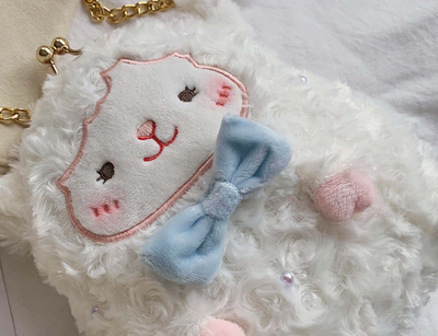Bolsa Bandolera Peluche Oveja Linda con Cadena - Image 19