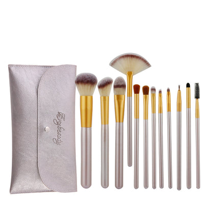 Set de 12 Brochas de Maquillaje Blanco Crema con Cerdas Sintéticas Premium - Image 19