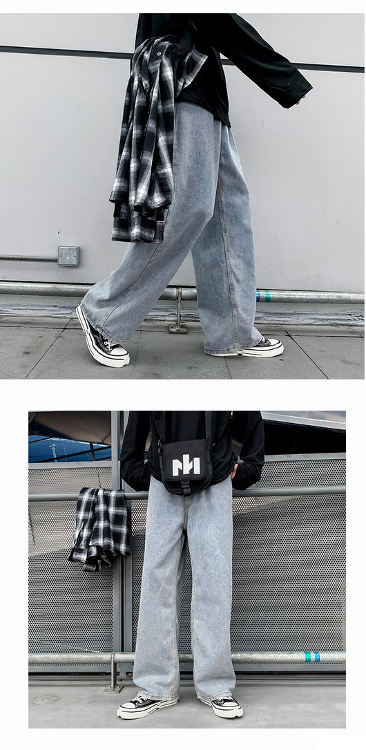 Pantalones Vaqueros Hombre Estilo Coreano Rectos Sueltos - Image 8