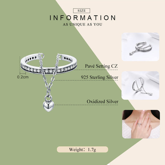 Anillo de Corazón en Plata Sterling S925 con Diamantes para Mujer - Image 8