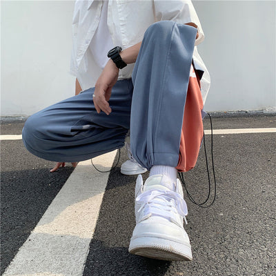 Pantalones Deportivos Estilo Coreano Tendencia Cintura Alta Corte Recto - Image 5