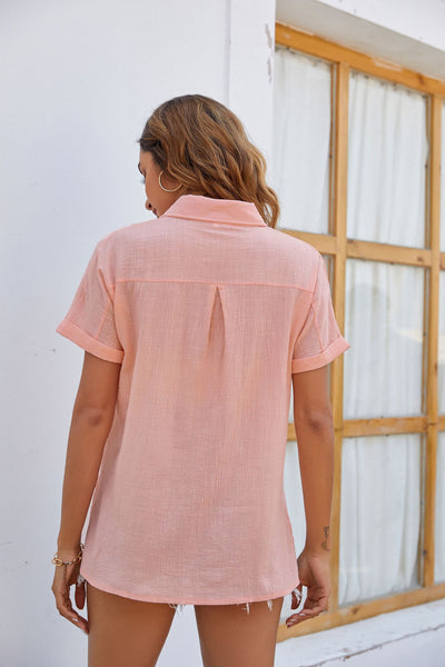 Camisas de Algodón y Lino para Mujer - Manga Corta Casual Verano - Image 16