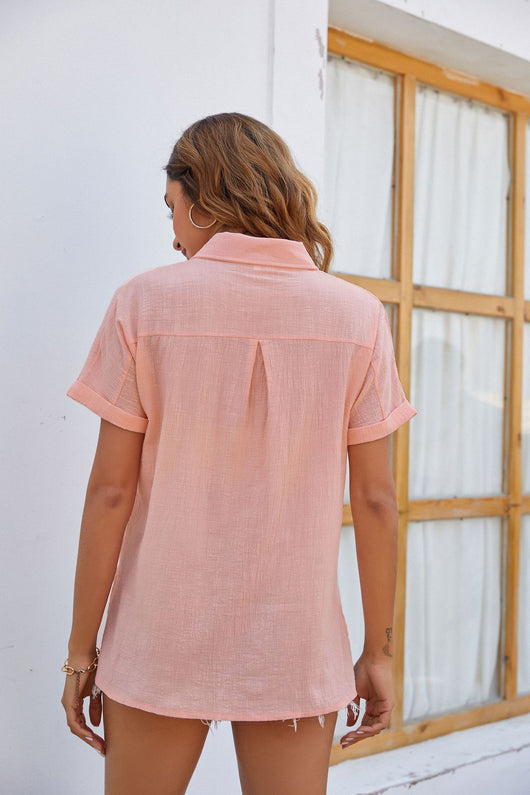 Camisas de Algodón y Lino para Mujer - Manga Corta Casual Verano - Image 16
